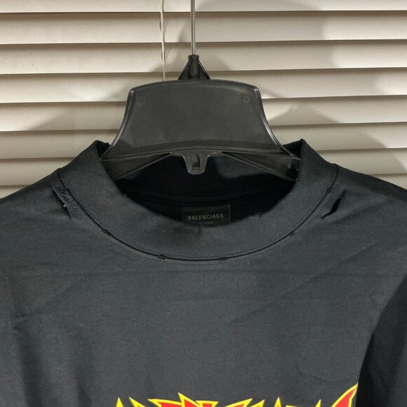 Punk Balenciaga paint distressed tee - Picture 4 of 8